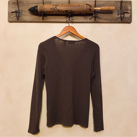 🪶3/$20 Cabled JACLYN SMITH L/S Button-Up Camisole w/Pearlized Buttons-S - Picture 5 of 16